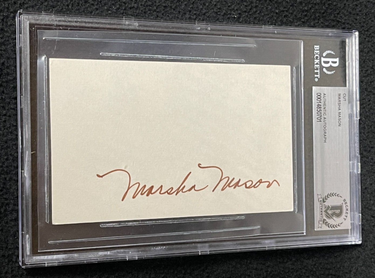 MARSHA MASON SIGNED 3×5 CUT AUTOGRAPH BECKETT CERTIFIED CINDERELLA LIBERTY
 COLLECTIBLE MEMORABILIA