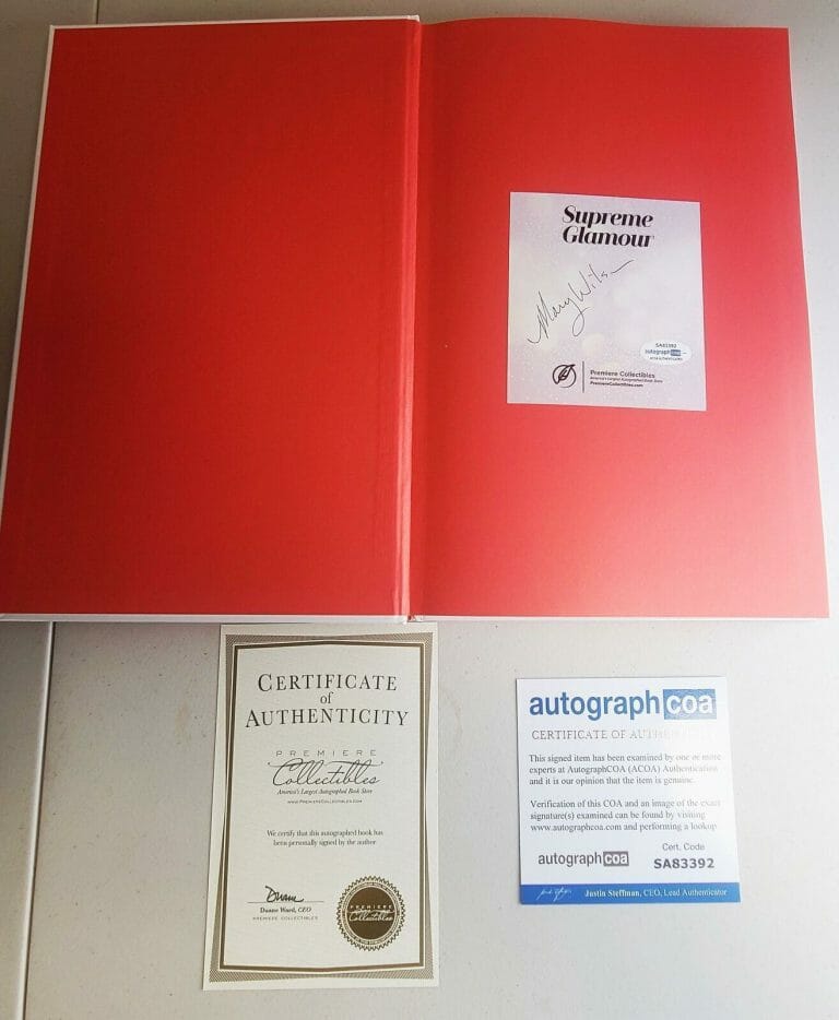 MARY WILSON SUPREME GLAMOUR AUTOGRAPHED SIGNED BOOK ACOA
 COLLECTIBLE MEMORABILIA