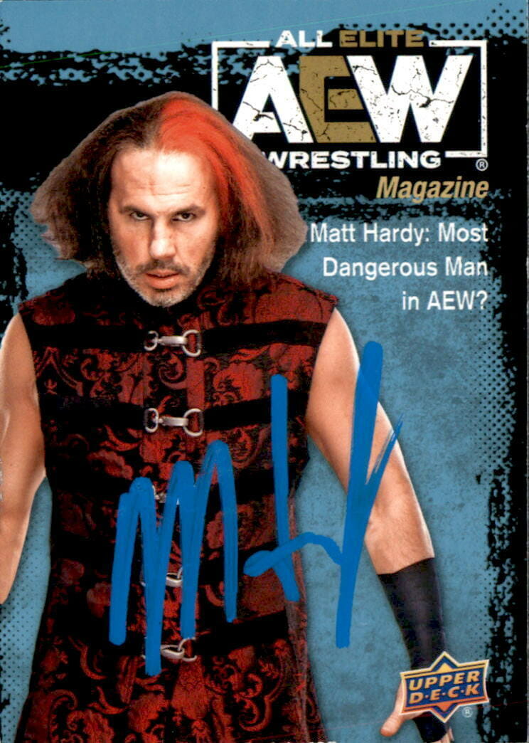 MATT HARDY SIGNED 2021 UPPER DECK AEW CARD #92
 COLLECTIBLE MEMORABILIA