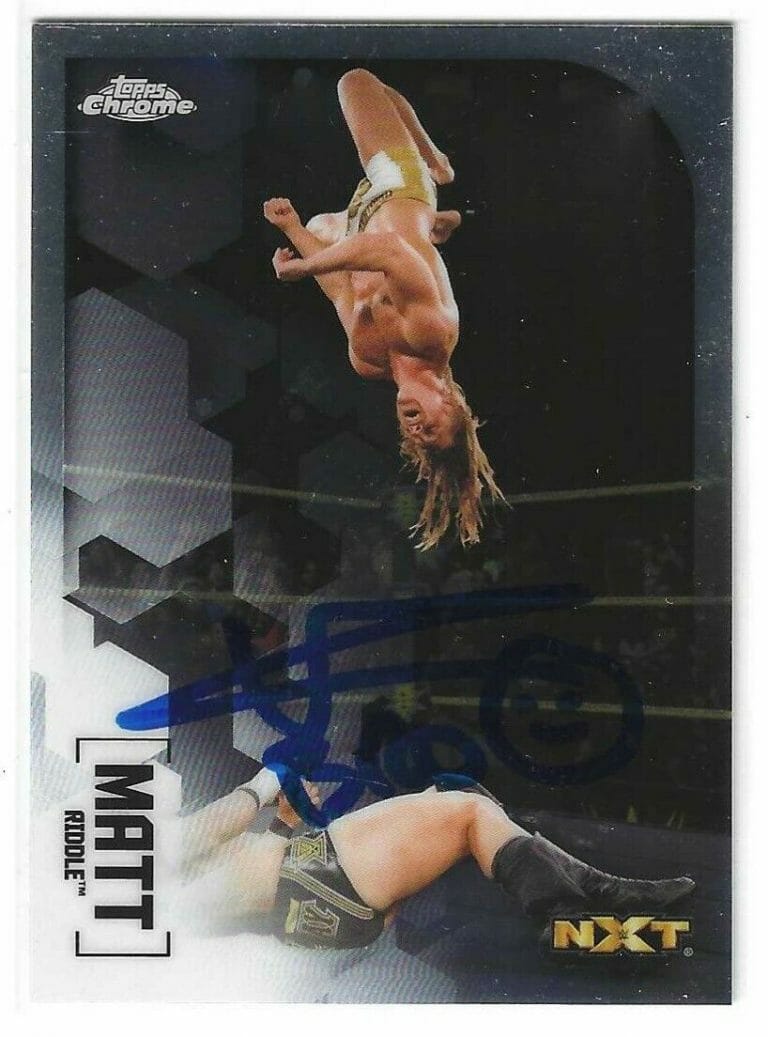 MATT RIDDLE SIGNED 2020 TOPPS WWE CHROME CARD #87
 COLLECTIBLE MEMORABILIA