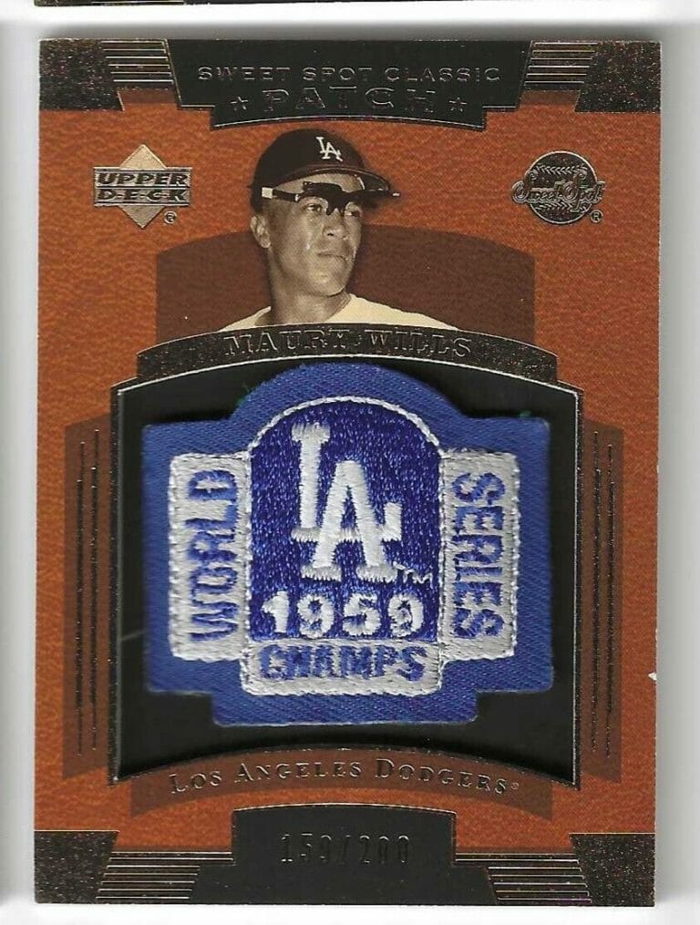 MAURY WILLS 2004 UPPER DECK SWEET SPOT PATCH CARD SSP-MW 159/200 LOS ANGELES
 COLLECTIBLE MEMORABILIA