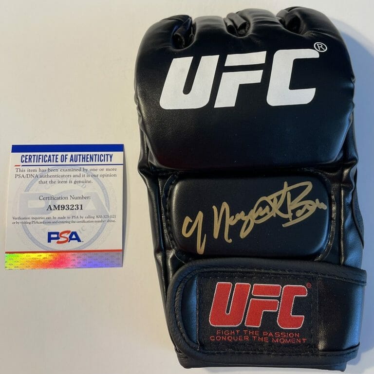 MAYCEE BARBER SIGNED AUTOGRAPHED UFC FIGHTER GLOVE PSA/DNA COA
 COLLECTIBLE MEMORABILIA