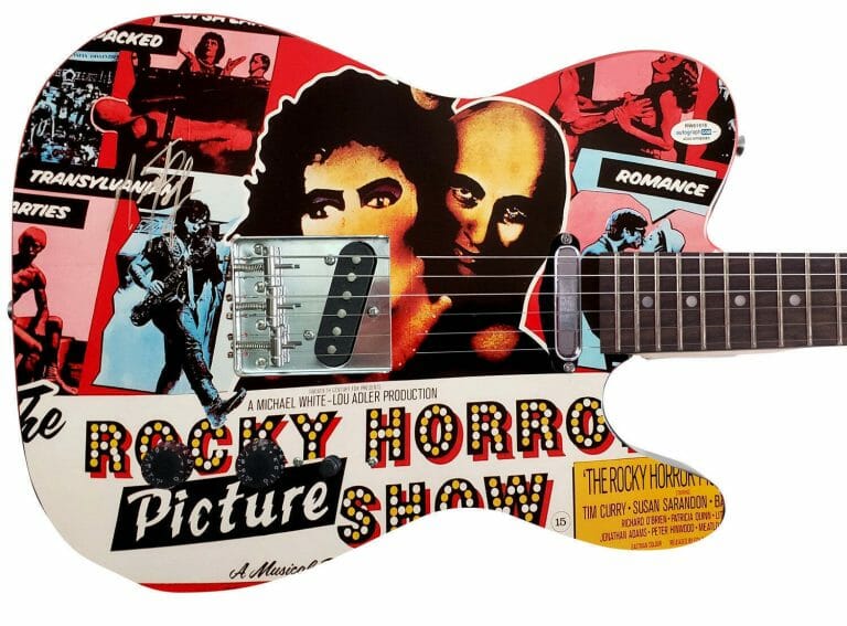 MEAT LOAF SIGNED ROCKY HORROR GUITAR EXACT VIDEO PROOF ACOA WITNESS ITP
 COLLECTIBLE MEMORABILIA