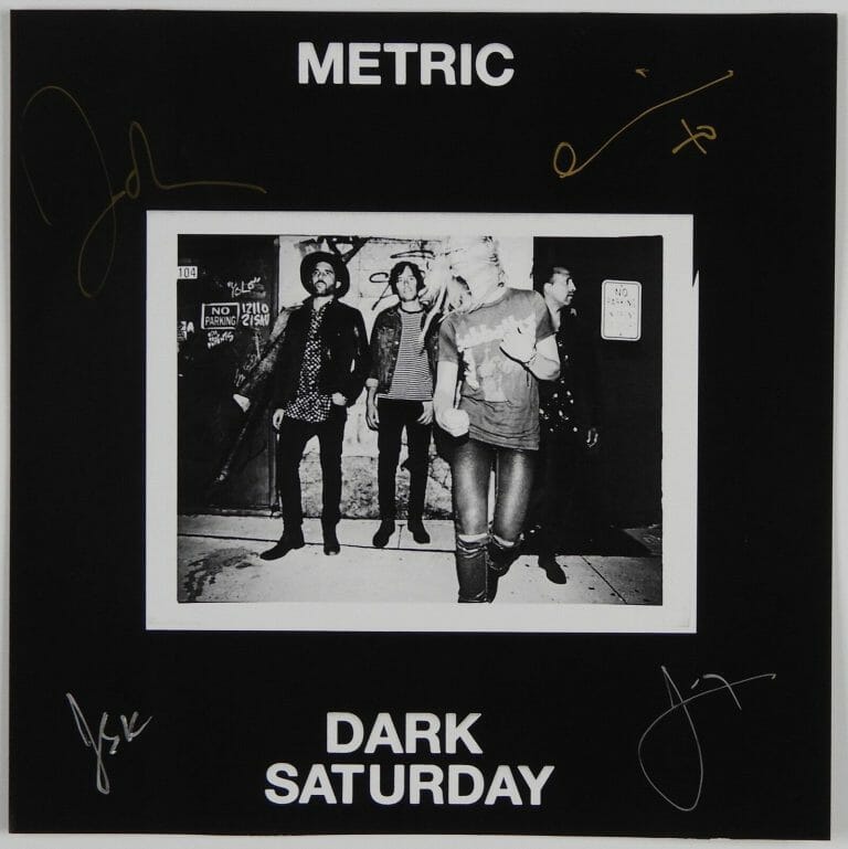 METRIC DARK SUNDAY FULL BAND SIGNED JSA SIGNED AUTOGRAPH 45 FLEX RECORD VINYL
 COLLECTIBLE MEMORABILIA
