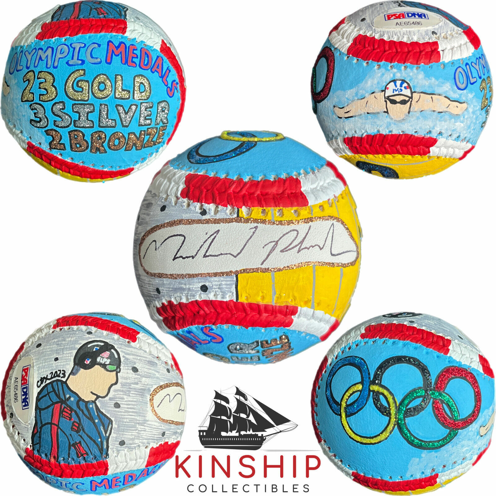 Michael Phelps signed Baseball PSA DNA Hand Painted CarterX Olympic Swimmer Y135
Opens in a new window or tab