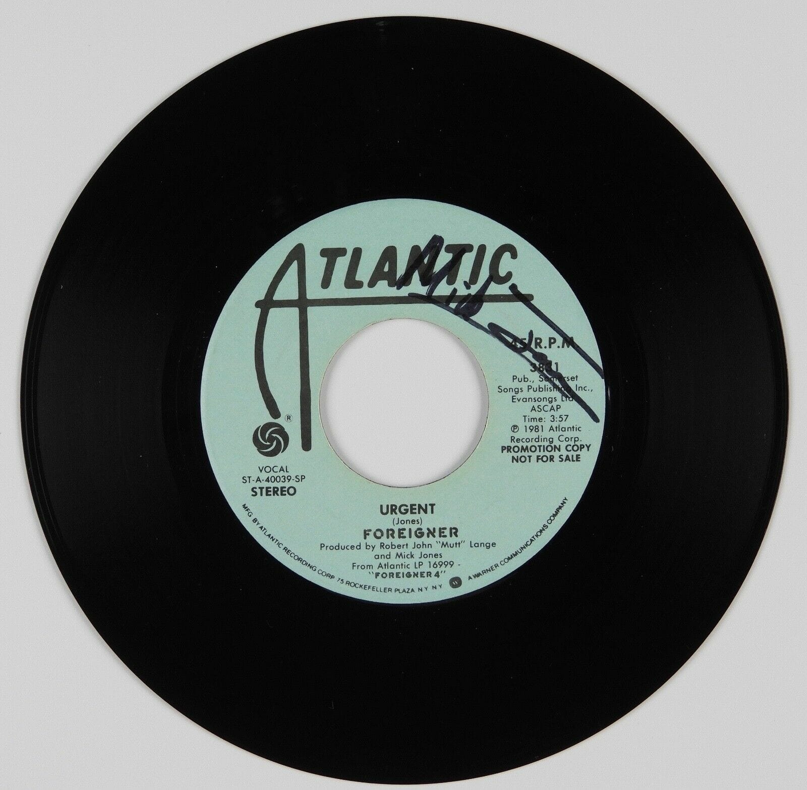 Mick Jones Foreigner Signed Autograph 45 JSA Vinyl Record Urgent
Opens in a new window or tab