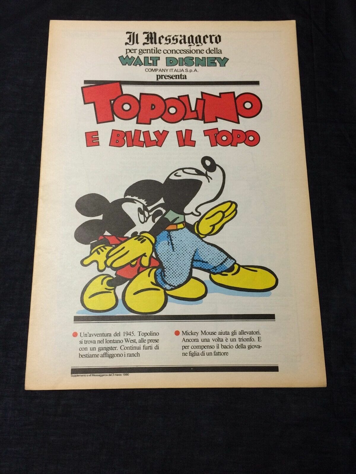 Mickey Mouse Billy Mouse Disney Topolino Comic Italian Il Messaggero ...