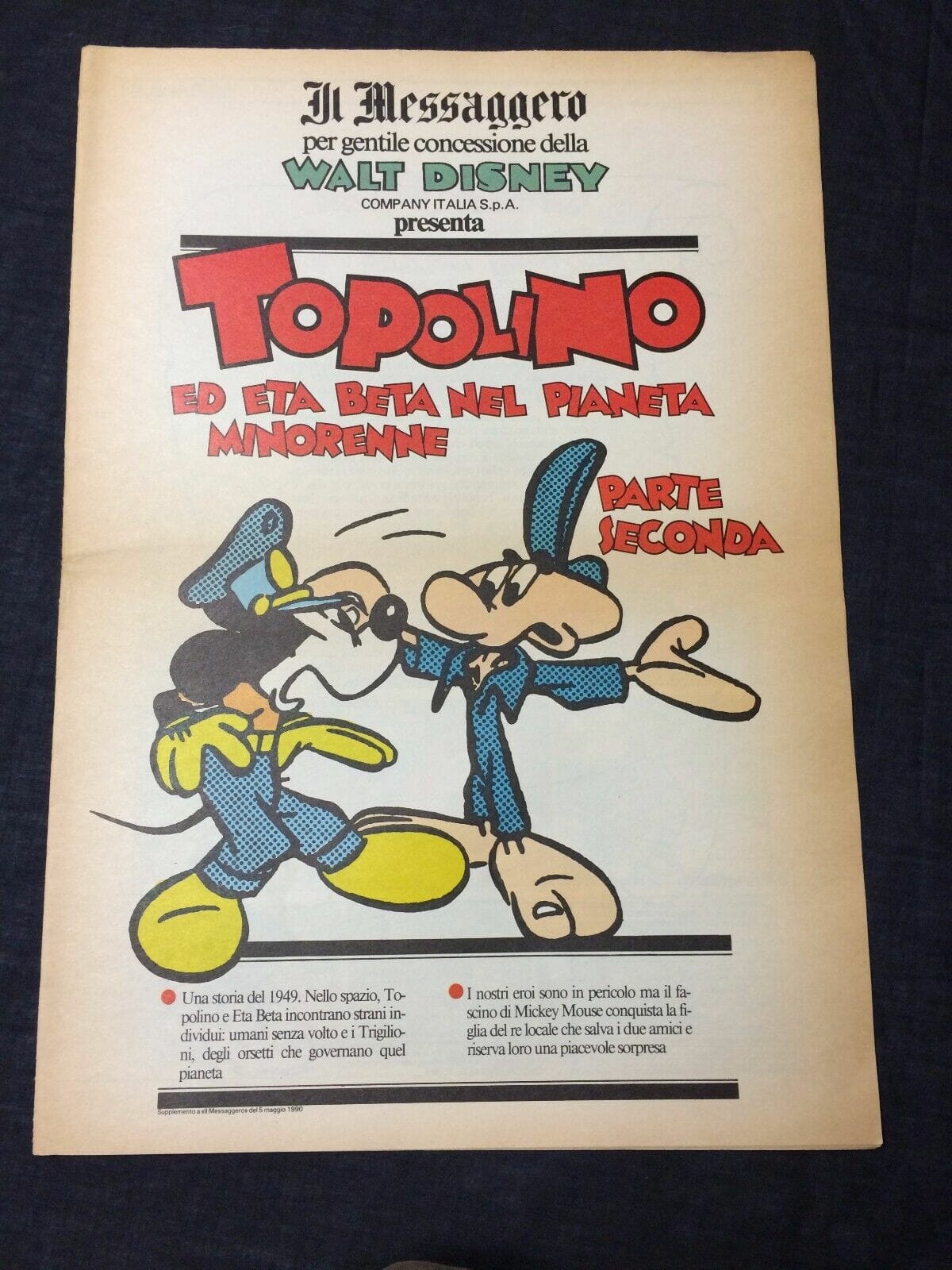 Mickey Mouse Eta Beta Rare Disney Comic Italy Topolino Il Messaggero ...