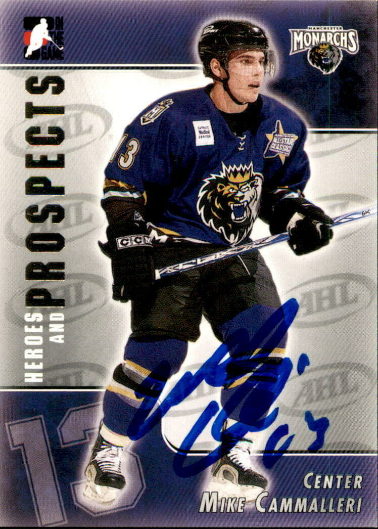MIKE CAMMALLERI SIGNED 2004/05 HEROES AND PROSPECTS CARD #197 MANCHESTER MONARCH
 COLLECTIBLE MEMORABILIA
