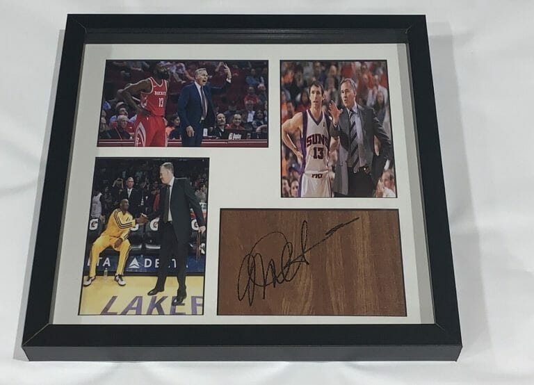 MIKE D’ANTONI SIGNED FRAMED 12X12 FLOORBOARD COLLAGE NBA LEGEND
 COLLECTIBLE MEMORABILIA