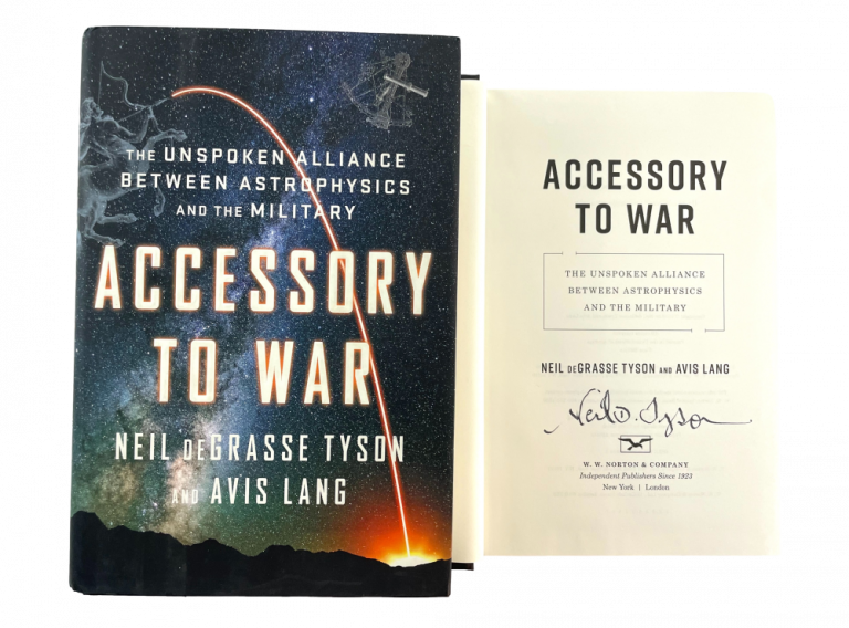 NEIL DEGRASSE TYSON SIGNED AUTOGRAPH ACCESSORY TO WAR BOOK – STARTALK HOST
 COLLECTIBLE MEMORABILIA
