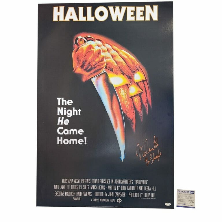 NICK CASTLE AUTOGRAPHED HALLOWEEN MICHAEL MYERS 24×36 POSTER EXACT PROOF ACOA
 COLLECTIBLE MEMORABILIA