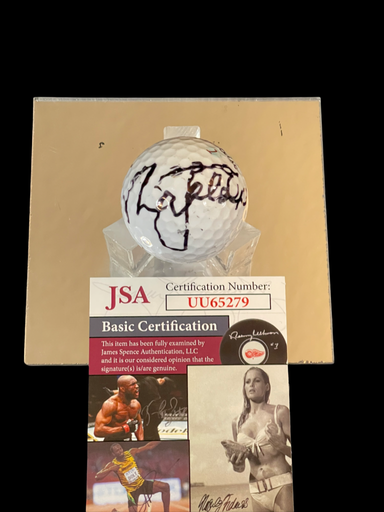NICK FALDO PGA RYDER CUP MASTERS BRITISH OPEN SIGNED AUTOGRAPH GOLF BALL JSA
 COLLECTIBLE MEMORABILIA
