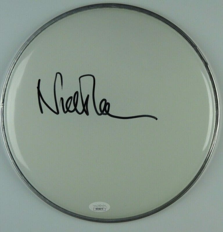 NICK MASON PINK FLOYD AUTOGRAPH SIGNED DRUM HEAD JSA COA 10″ FA LOA
 COLLECTIBLE MEMORABILIA
