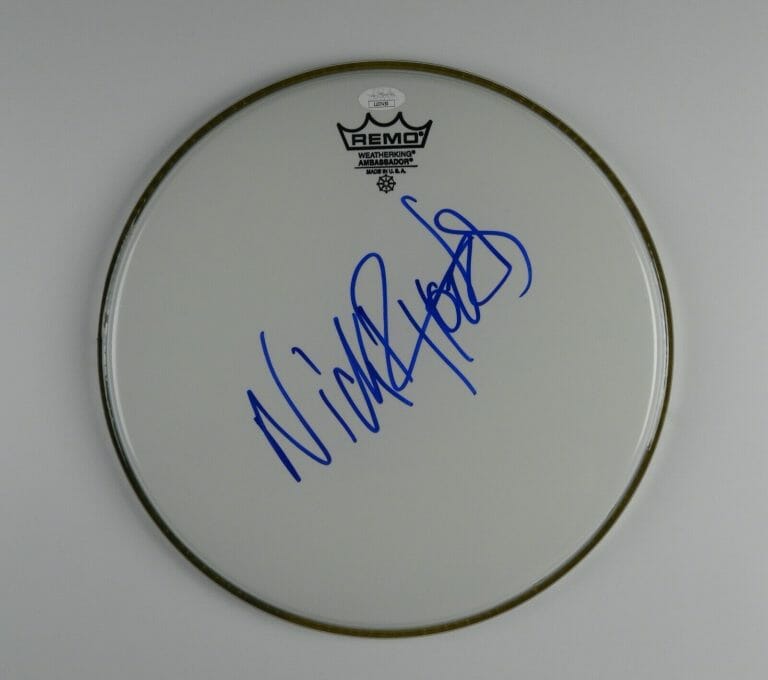 NICK RHODES DURAN DURAN AUTOGRAPH SIGNED DRUM HEAD JSA COA 12″
 COLLECTIBLE MEMORABILIA