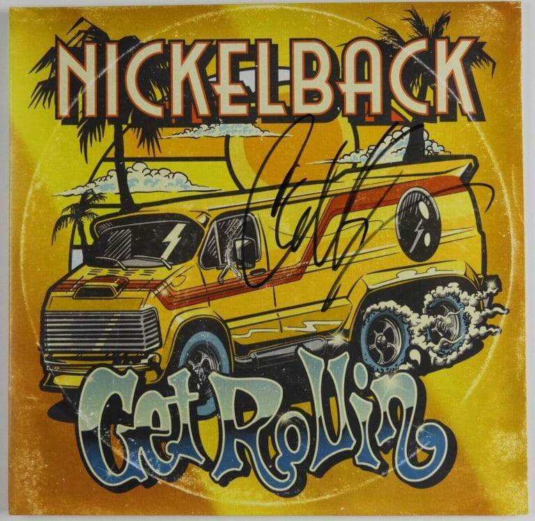 NICKELBACK JSA CHAD KROEGER SIGNED AUTOGRAPH ALBUM RECORD LP GET ROLLIN’
 COLLECTIBLE MEMORABILIA