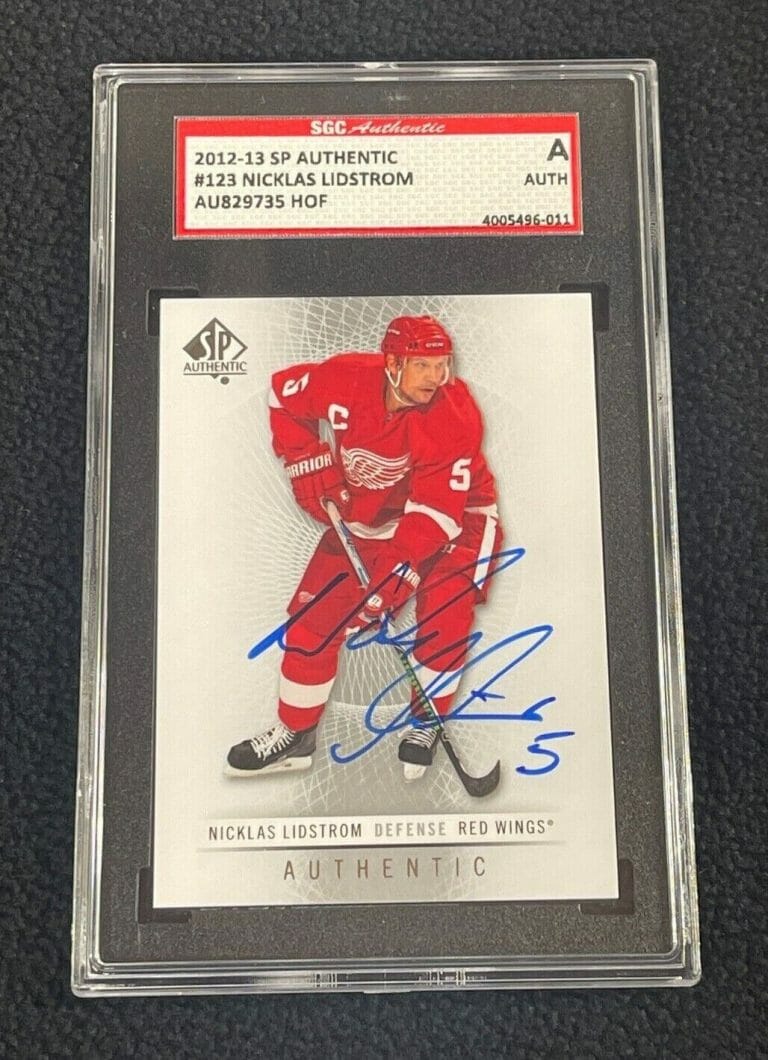 NICKLAS LIDSTROM SIGNED 2012/13 SP AUTHENTIC CARD #123 SGC CERTIFIED RED WINGS
 COLLECTIBLE MEMORABILIA