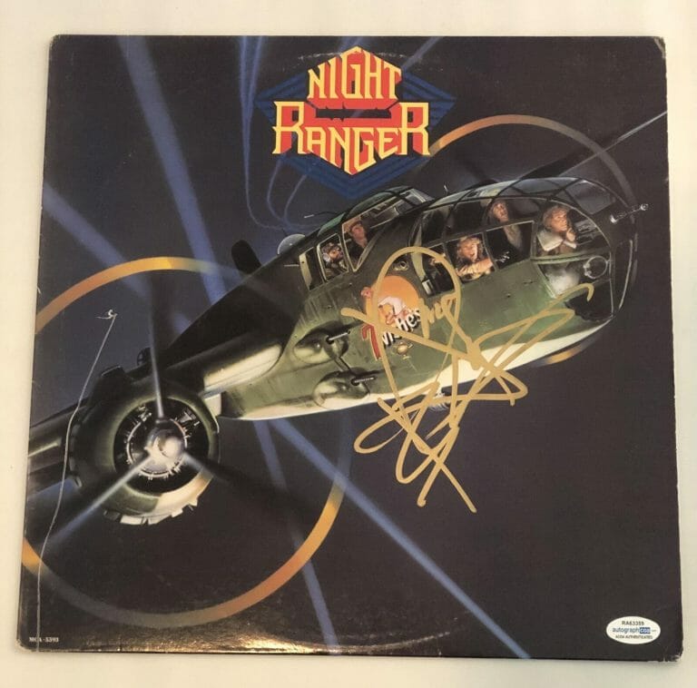 NIGHT RANGER 7 WISHES SIGNED JACK BLADES AUTOGRAPHED VINYL ALBUM LP ACOA
 COLLECTIBLE MEMORABILIA