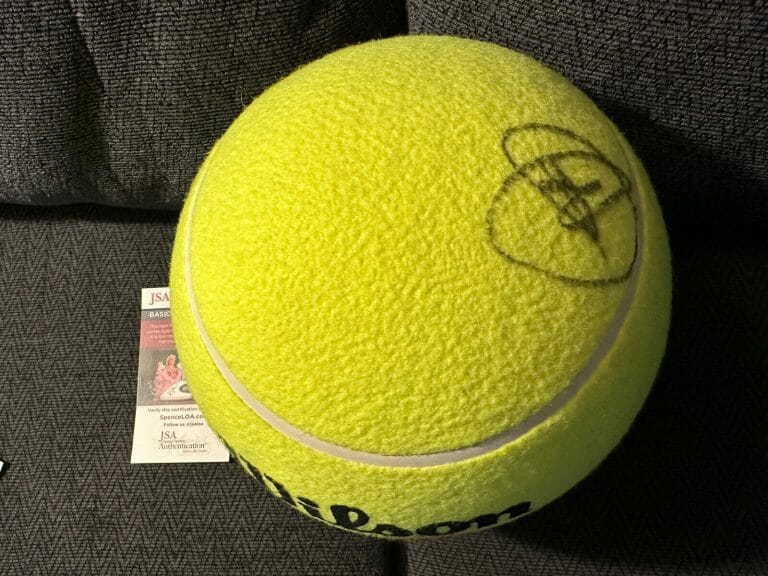 NOVAK DJOKOVIC SIGNED 10” JUMBOS US OPEN TENNIS BALL JSA AUTHENTICATION COA
 COLLECTIBLE MEMORABILIA
