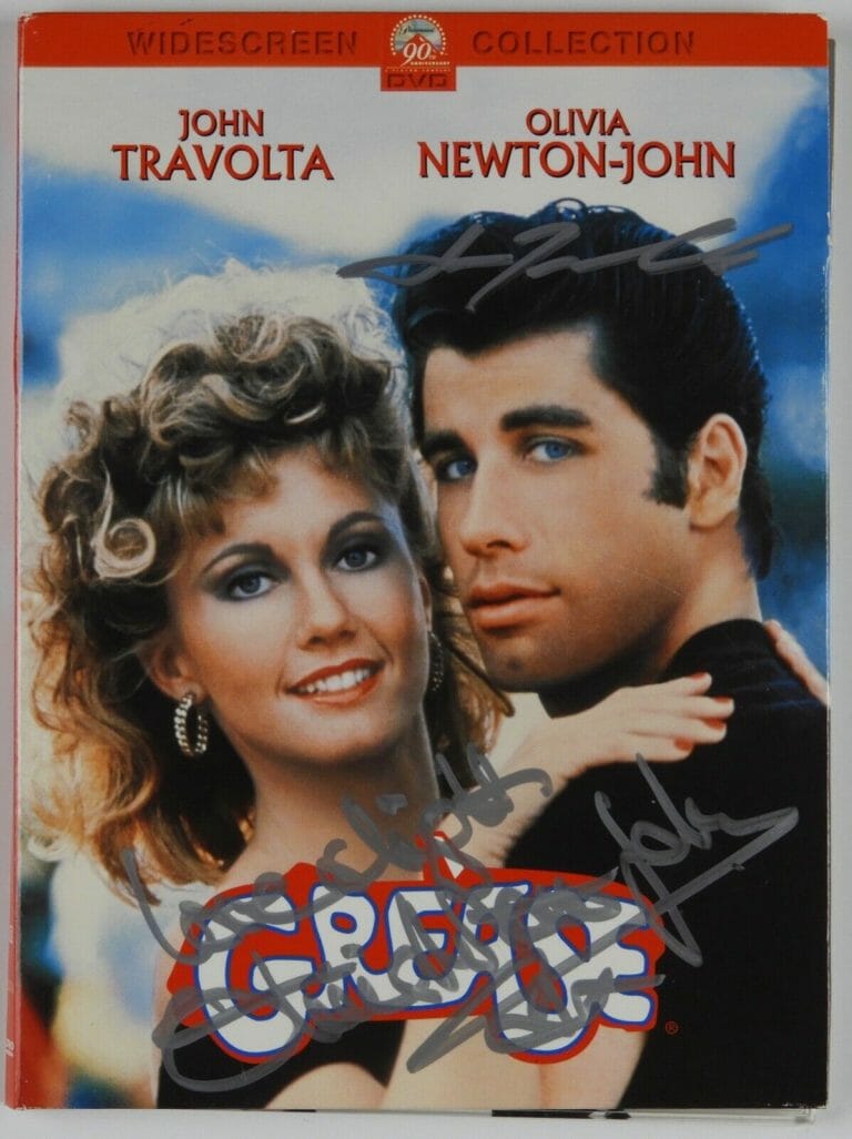 OLIVIA NEWTON-JOHN JOHN TRAVOLTA GREASE JSA SIGNED AUTOGRAPH DVD
 COLLECTIBLE MEMORABILIA