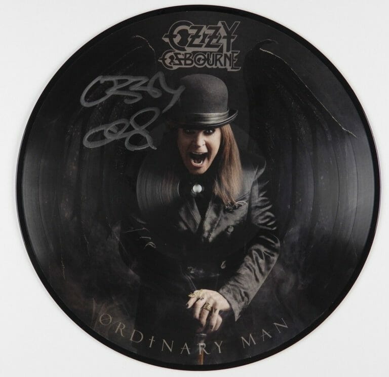 OZZY OSBOURNE JSA SIGNED AUTOGRAPH RECORD ALBUM VINYL ORDINARY MAN PICTURE DISC
 COLLECTIBLE MEMORABILIA