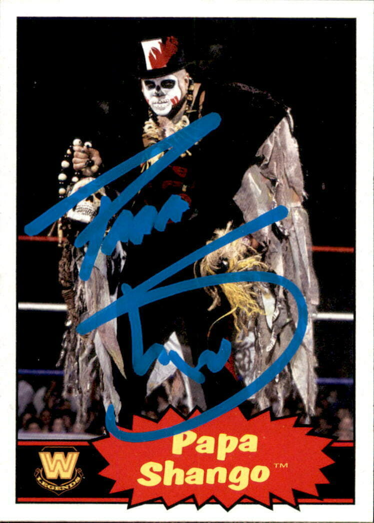 PAPA SHANGO SIGNED 2012 TOPPS WWE LEGEND CARD #96 THE GODFATHER
 COLLECTIBLE MEMORABILIA