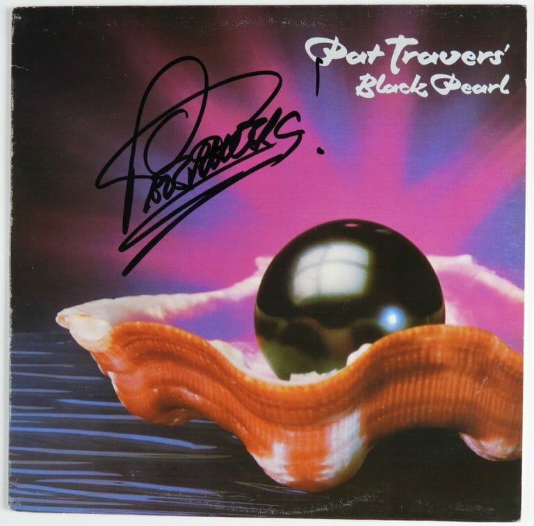 PAT TRAVERS JSA SIGNED AUTOGRAPH ALBUM VINYL RECORD BAND BLACK PEARL
 COLLECTIBLE MEMORABILIA