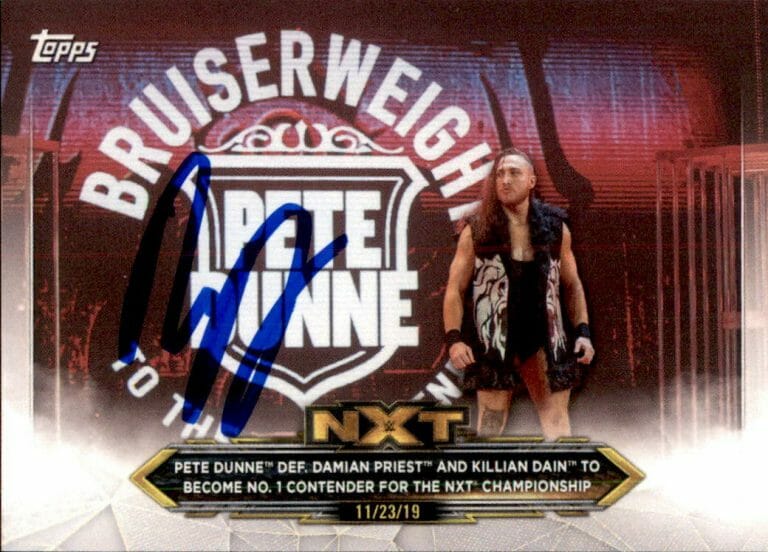PETE DUNNE SIGNED 2020 TOPPS WWE NXT CARD #60
 COLLECTIBLE MEMORABILIA
