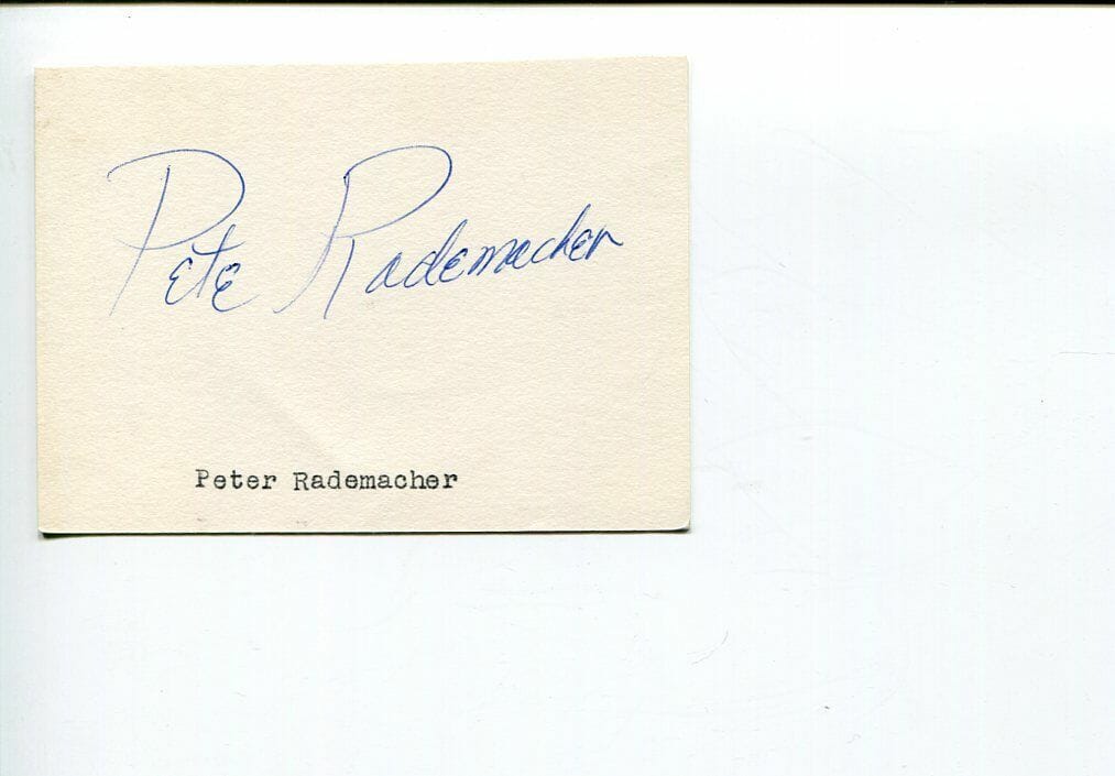 Pete Rademacher 1956 US Olympic Gold Boxer Boxing Signed Autograph ...