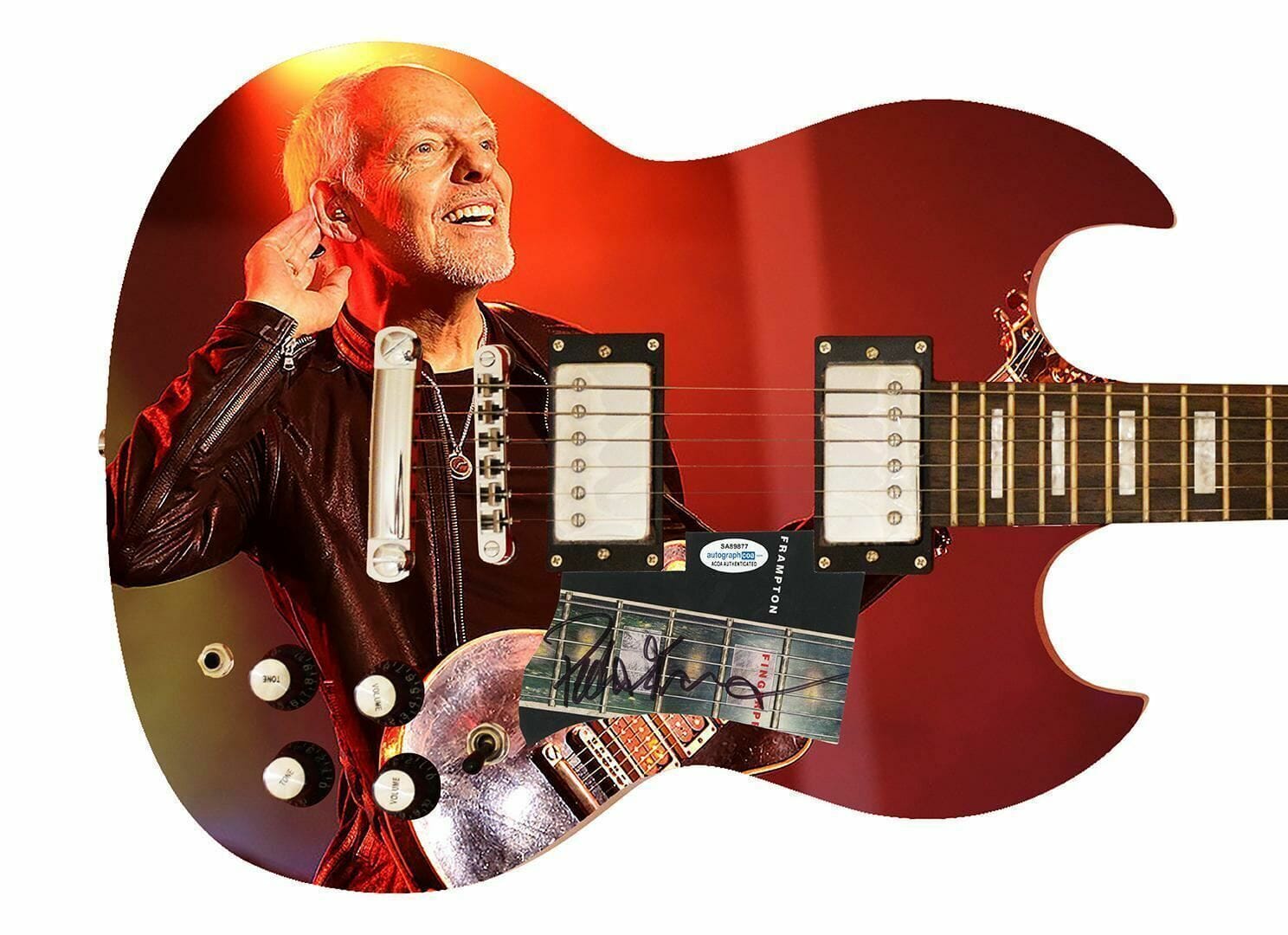 Peter Frampton Autographed Signed Custom Photo Graphics Guitar ACOA ACOA