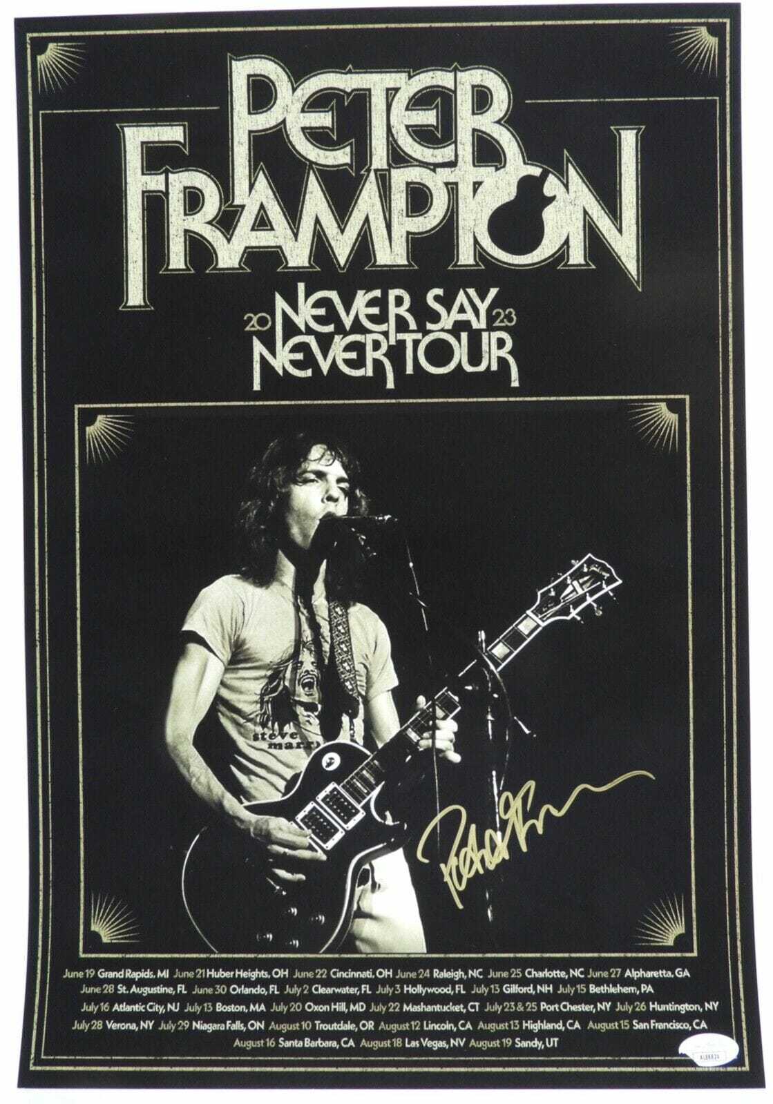 Peter Frampton Signed JSA Autograph 11 x 17 Concert Poster Lithograph ...