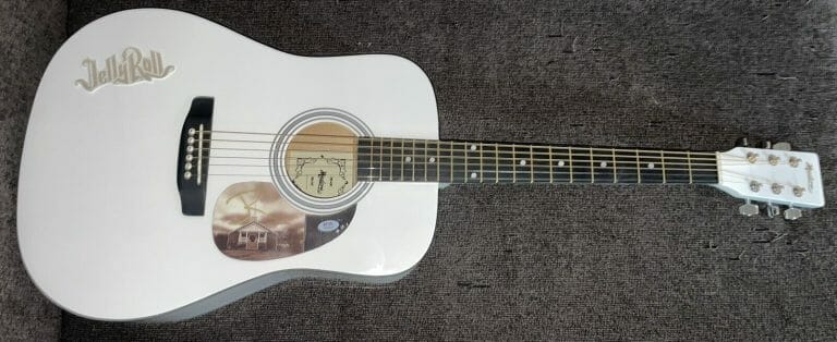 PSA/DNA SON OF A SINNER JELLY ROLL AUTOGRAPHED FULL SIZE WHITE ACOUSTIC GUITAR
 COLLECTIBLE MEMORABILIA