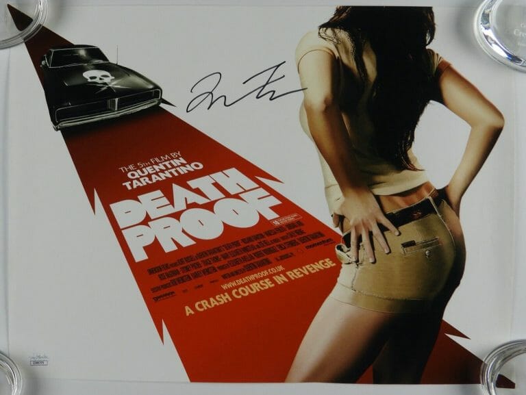 QUENTIN TARANTINO JSA SIGNED AUTOGRAPH DEATH PROOF PROMO POSTER 12 X 16
 COLLECTIBLE MEMORABILIA