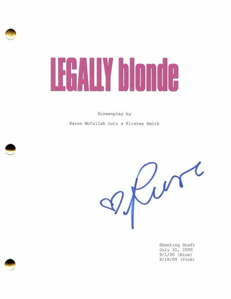 REESE WITHERSPOON SIGNED AUTOGRAPH LEGALLY BLONDE FULL MOVIE SCRIPT – ELLE WOODS
 COLLECTIBLE MEMORABILIA