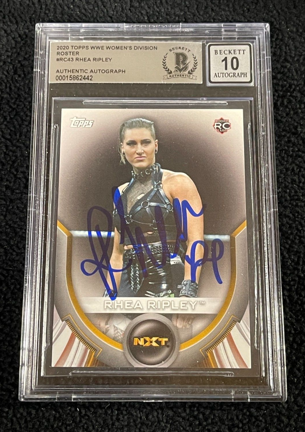 Rhea Ripley 2020 Topps Chrome Auto Autograph best /50 Gold WWE 1st NXT Refractor