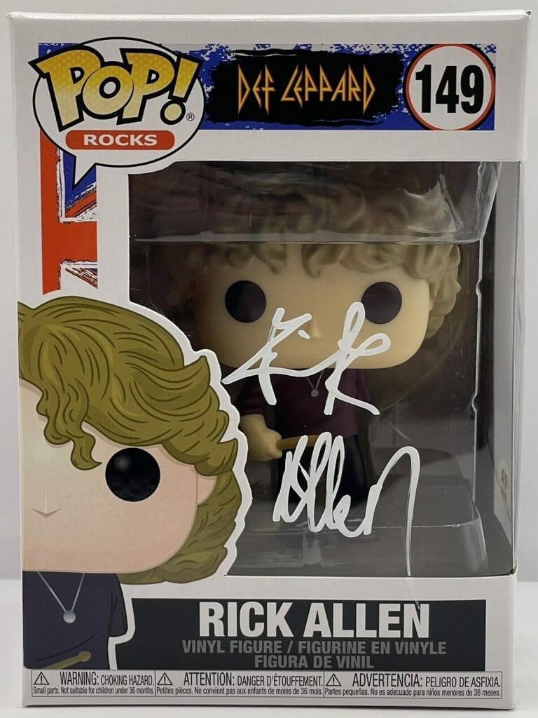 RICK ALLEN SIGNED AUTOGRAPHED DEF LEPPARD FUNKO POP PSA/DNA DRUMMER
 COLLECTIBLE MEMORABILIA