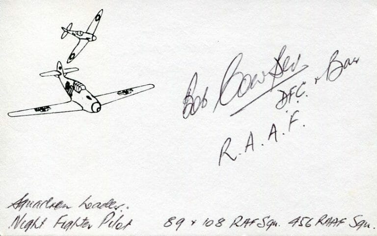 ROBERT COWPER RAAF AUSTRALIA WWII WAR ACE NIGHT FIGHTER PILOT SIGNED AUTOGRAPH
 COLLECTIBLE MEMORABILIA