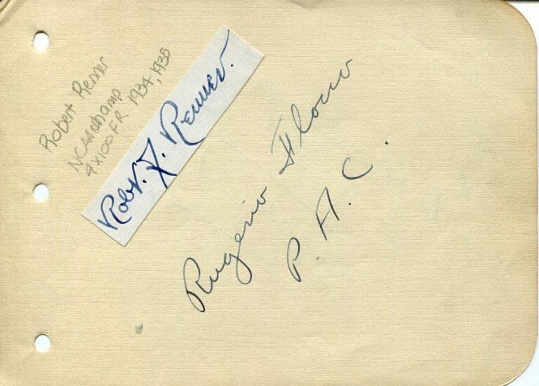 ROBERT RENNER MICHIGAN WOLVERINES & ELIZABETH KOMPA SWIMMING SIGNED AUTOGRAPH
 COLLECTIBLE MEMORABILIA