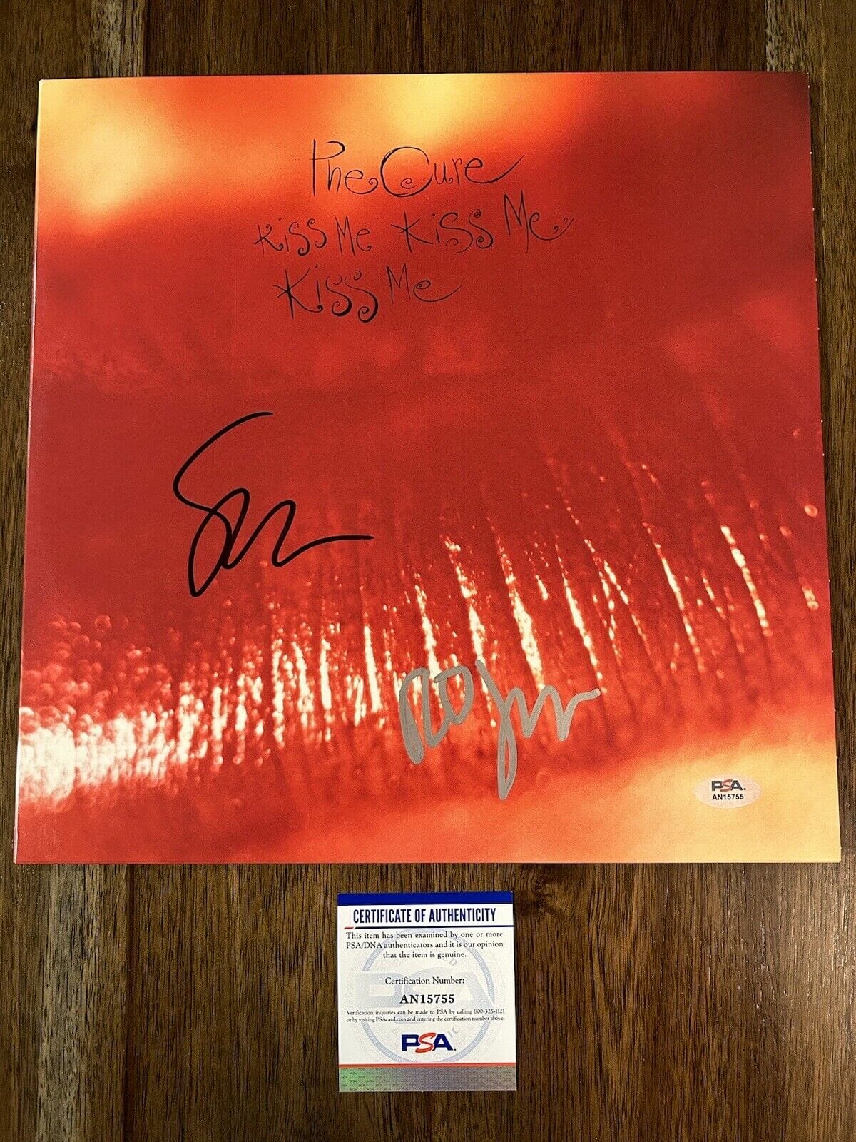 Robert Smith signed The Cure Kiss Me, Kiss Me, Kiss Me album, Vinyl Record COA proof Star Robert Smith signed The Cure Kiss Me, Kiss Me, Kiss Me album, Vinyl Record COA proof Star