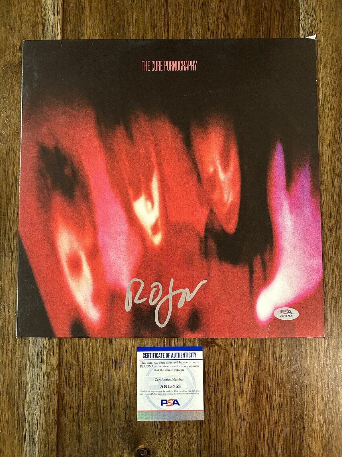 Robert Smith signed The Cure Pornography album, Vinyl Record COA proof Star Robert Smith signed The Cure Pornography album, Vinyl Record COA proof Star