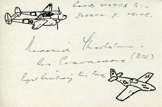 RODERICK AENEAS CHISHOLM RAF WWII WAR ACE NIGHT FIGHTER PILOT SIGNED AUTOGRAPH
 COLLECTIBLE MEMORABILIA