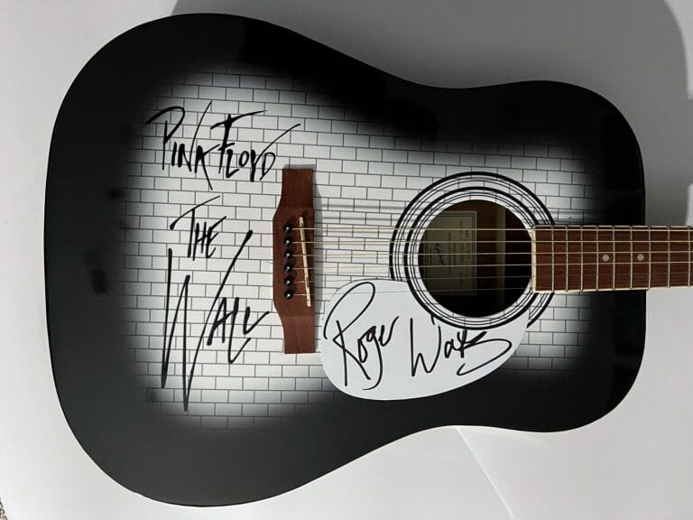 ROGER WATERS PINK FLOYD BECKETT JSA AUTOGRAPH SIGNED ACOUSTIC EPIPHONE GUITAR
 COLLECTIBLE MEMORABILIA