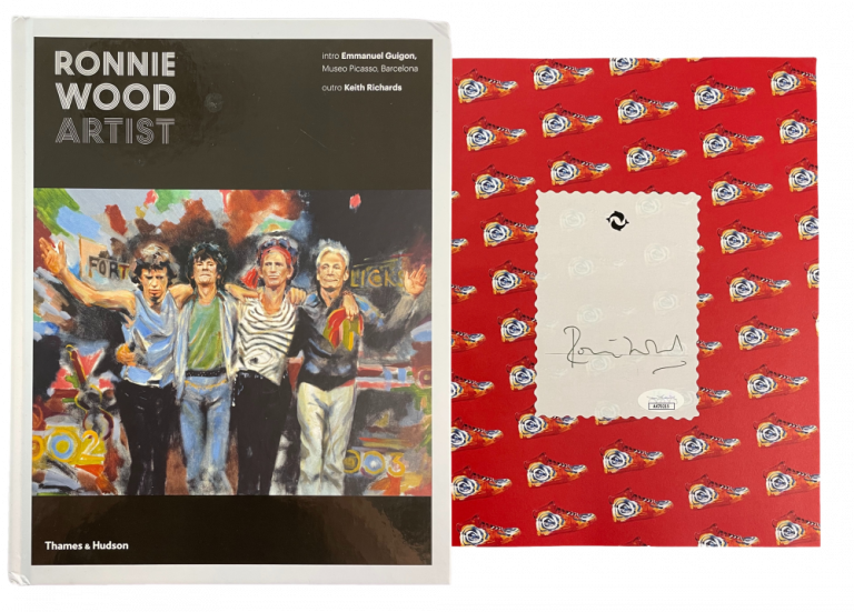 RON WOOD SIGNED AUTOGRAPH RONNIE WOOD ARTIST BOOK THE ROLLING STONES W/ JSA COA
 COLLECTIBLE MEMORABILIA