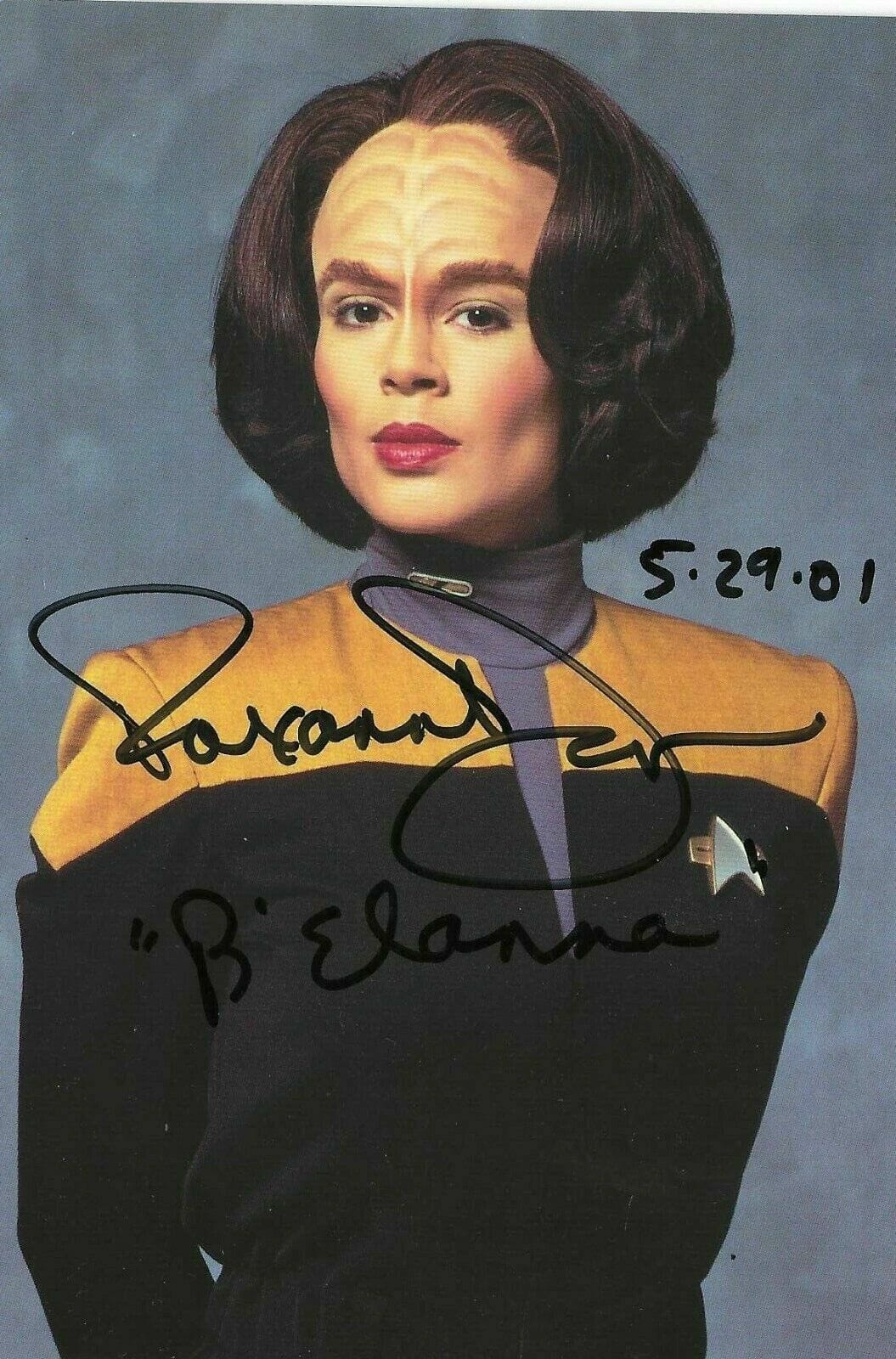 Roxann Dawson Signed & Inscribed Star Trek Voyager "B'Elanna Torres ...