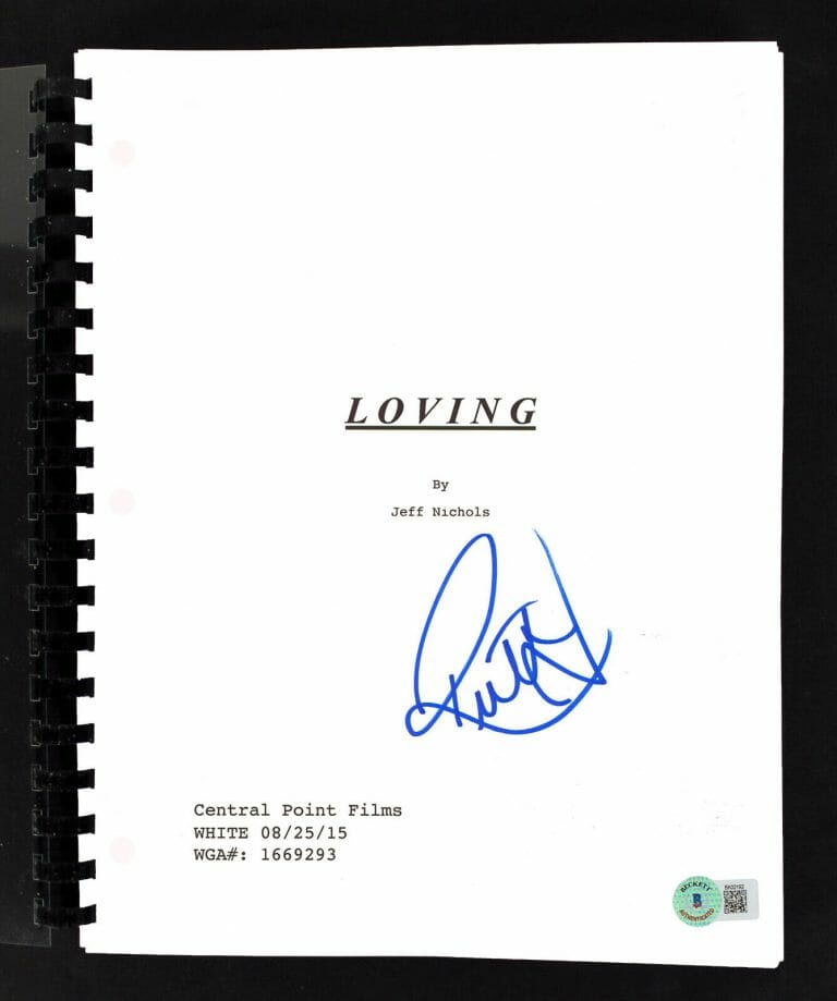 RUTH NEGGA LOVING AUTHENTIC SIGNED MOVIE SCRIPT AUTOGRAPHED BAS #BK02192
 COLLECTIBLE MEMORABILIA
