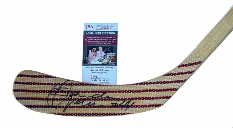 SANDIS OZOLINSH SIGNED COLORADO AVALANCHE STICK JSA COA
 COLLECTIBLE MEMORABILIA
