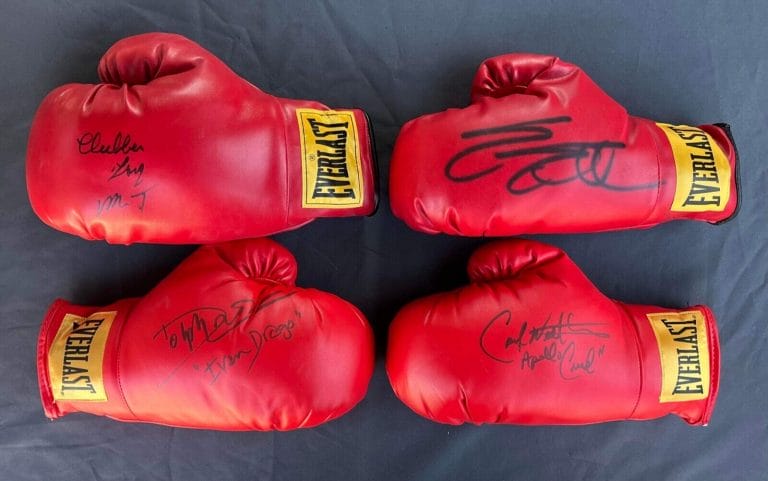 SET OF 4 ROCKY SIGNED GLOVES SYLVESTER STALLONE MR. T DOLPH LUNDGREN C WEATHERS
 COLLECTIBLE MEMORABILIA