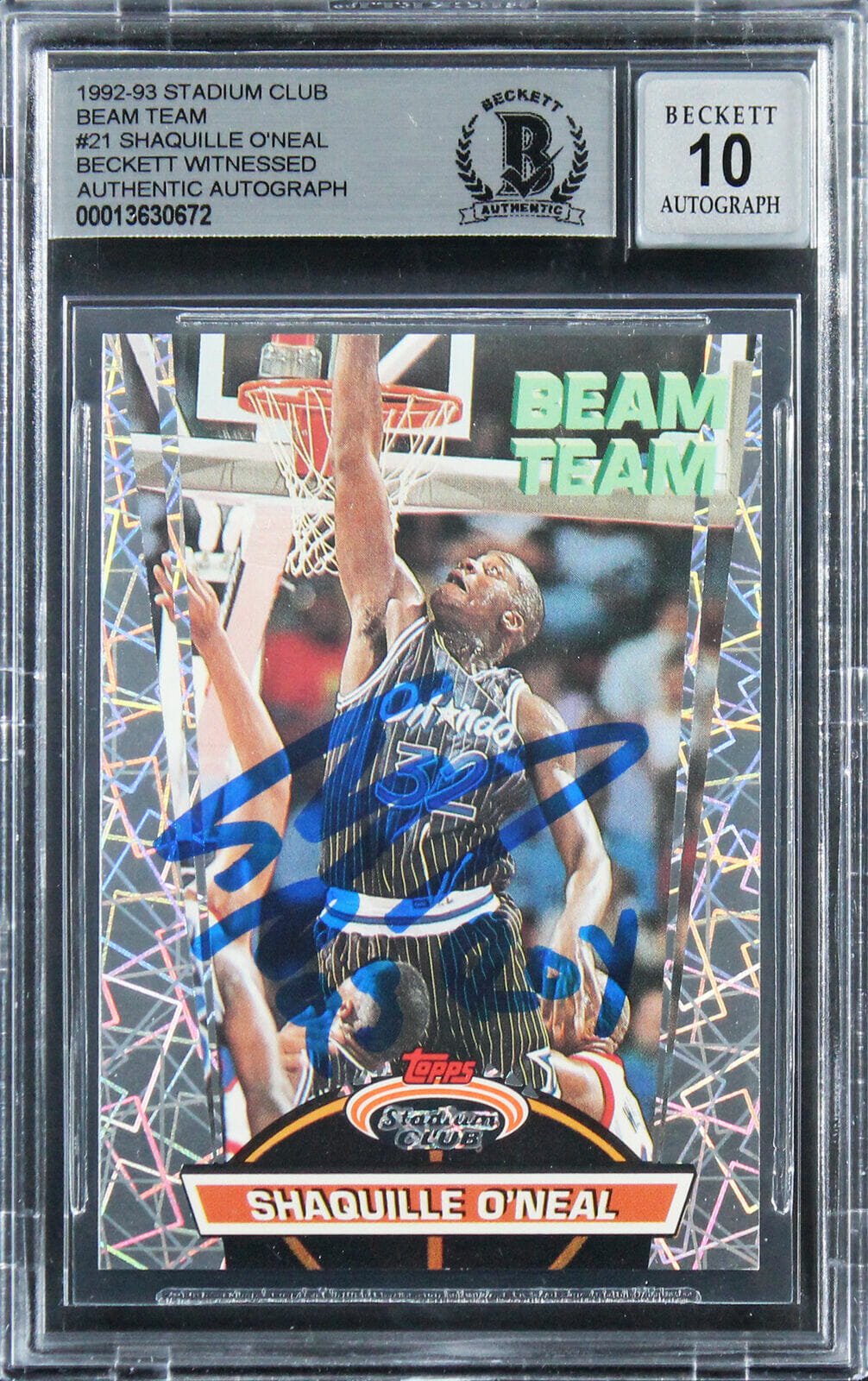 Shaquille O'neal 1992 Stadium Club Beam Team Members Only Rc Auto 10 