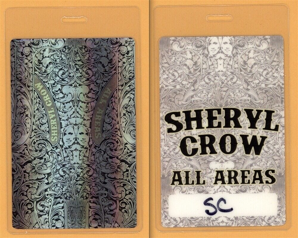 Sheryl Crow ALL AREAS Backstage Laminate Pass SILVER Opens in a new
