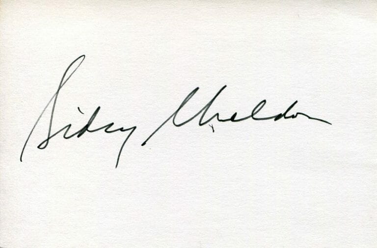 SIDNEY SHELDON FAMOUS AUTHOR OSCAR WINNER MOVIE & TV WRITER SIGNED AUTOGRAPH
 COLLECTIBLE MEMORABILIA